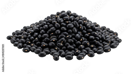 ia generated. A bunch of vibrant black beans isolated on a transparent background