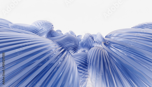 Abstract flowing blue wave background with smooth translucent curves, fluid motion lines, soft gradients, and elegant modern design on a clean white backdrop