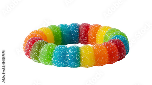 ia generated. Single red yellow gummy worm candy isolated on transparent background
