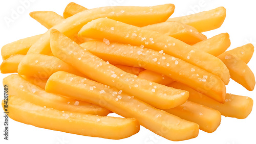 ia generated. Falling french fries isolated on transparent background