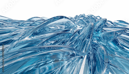 Abstract flowing blue wave background with smooth translucent curves, fluid motion lines, soft gradients, and elegant modern design on a clean white backdrop