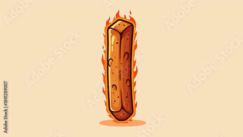 Fiery Letter I - A Bold and Blazing Typography Design.