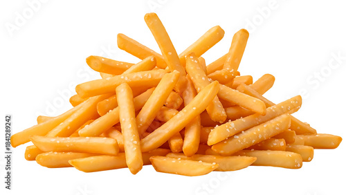 ia generated. Falling french fries isolated on transparent background
