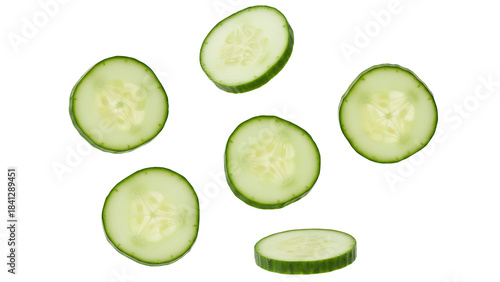 ia generated. Sliced cucumber isolated on transparent background
