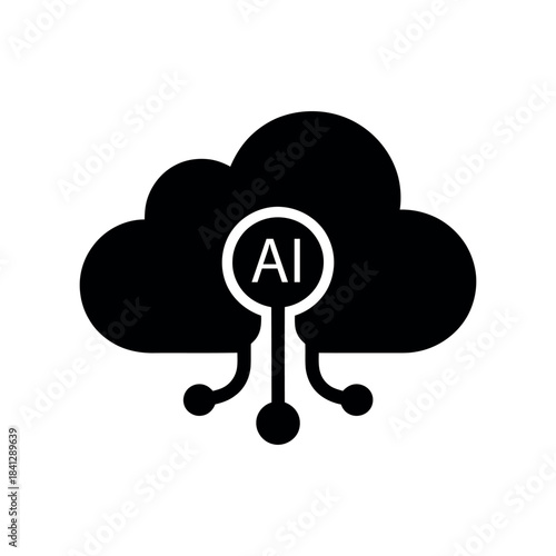Cloud Icon for Networking, Data Distribution, and Digital Connectivity System