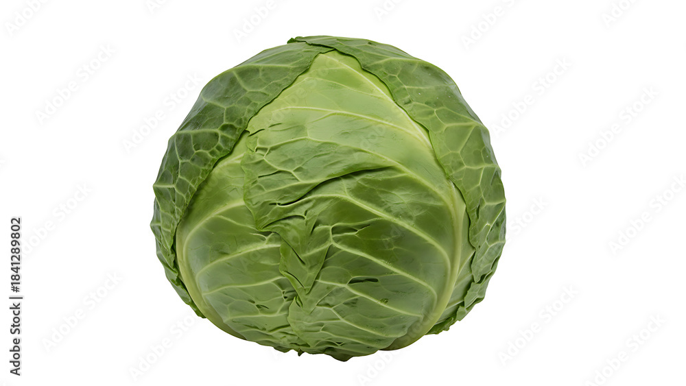 Fototapeta premium ia generated. Head of cabbage isolated on transparent background 