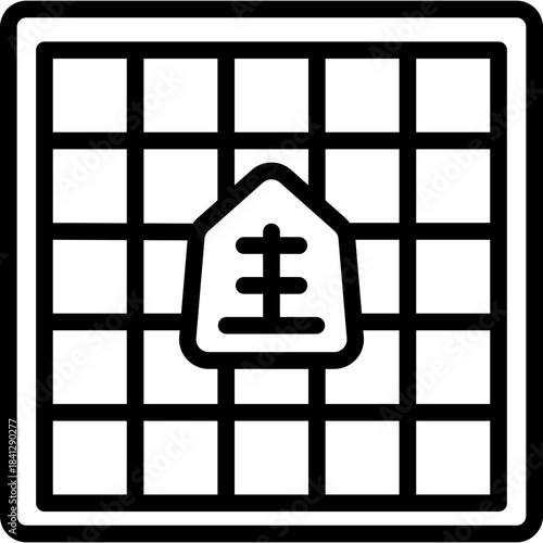 Shogi Board Game Icon in Line Style