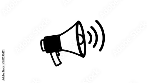 Loudspeaker Icon: A bold, minimalist icon of a loudspeaker, emanating sound waves, ideal for conveying announcements, alerts, and promotions.