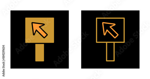 Diagonal Up Left Arrow Icon Design
