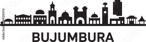 Bujumbura burundi city skyline travel silhouette with iconic landmarks famous buildings vector