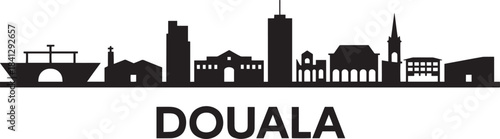Douala cameroon city skyline silhouette iconic landmarks famous buildings travel cityscape vector