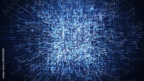 Futuristic cyber world digital scene, abstract sci-fi mesh, glowing surface, neon night scene, digital science background, 4K animation, virtual reality concept.