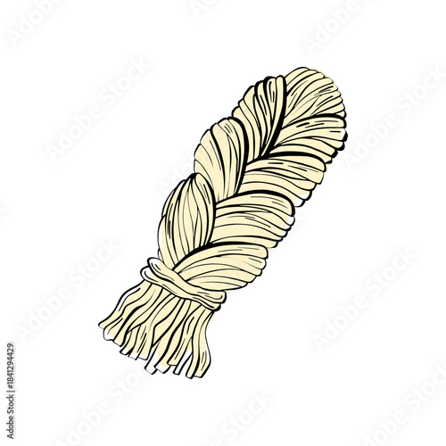 Hand-drawn Chechil cheese illustration with clean outlines. Ideal for menu designs, specialty shop branding, and cheese product labels