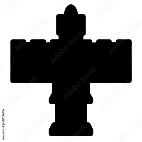 Silhouette of a totem pole, a symbol of indigenous culture and heritage