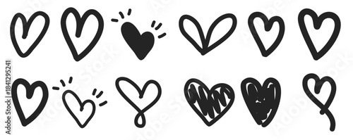 Set of heart love vector illustration