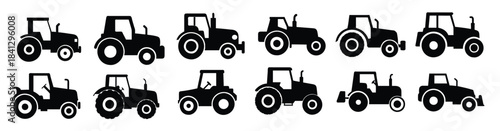 Tractor vector silhouette illustration