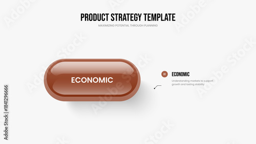 Business Launch Slideshow Template Vector Illustration. Creative Briefing 1 Step Infographic Slide Layout. Enterprise Introduction One Element Diagram Frame Design.