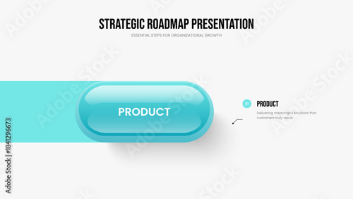 Marketing Portfolio One Step Diagram Frame Template. Creative Proposal 1 Element Infographic Slideshow Layout. Advertising Plan Slide Design Vector Illustration.