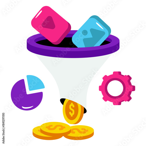 Editable design icon of media filtration 