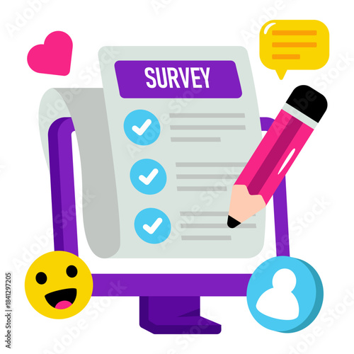 Survey list illustration, editable vector
