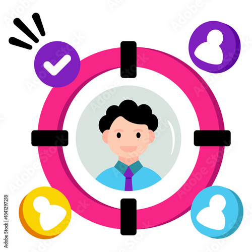 Creative design icon of target person 