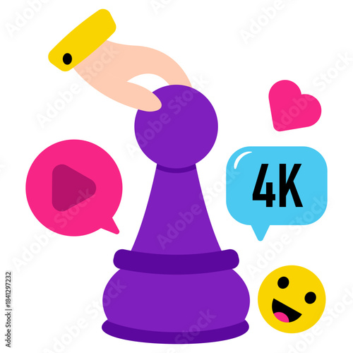 Modern design icon of social media strategy 