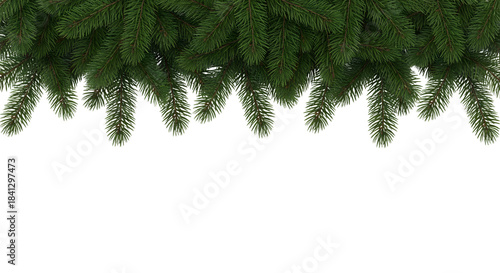 Upper Christmas Pine Tree Garland Border