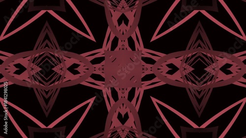 Red Petal Cross Geometry – Radiant Symmetrical Fractal Line Animation