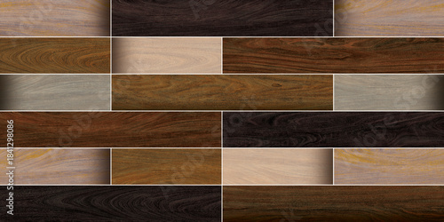 set of old wood textures and matt rustic wall elevation tiles decor.