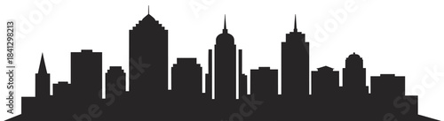 indianapolis city skyline black and white silhouette city