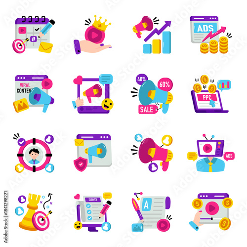 Set of Promotion Flat Illustrations