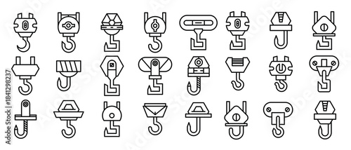 industrial crane hook icons