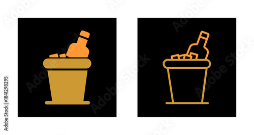 Wine Bottle in Ice Icon Design