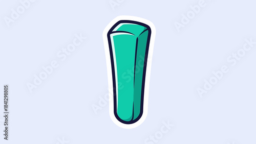 Illustration of a Green Rectangular Prism with Rounded Edges.