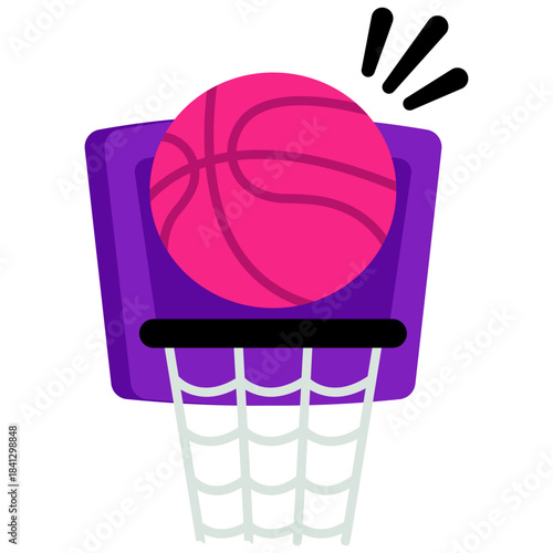 Basketball goal icon in editable style