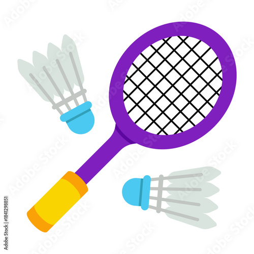 Trendy vector design of badminton 