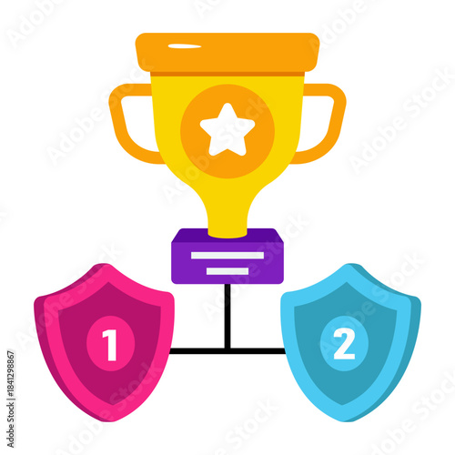 Flat design icon of sports award