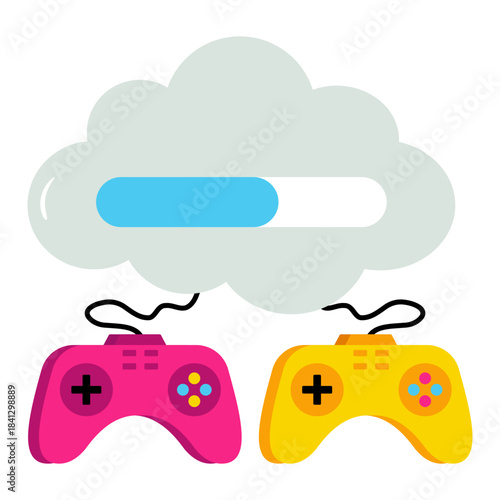 Editable design icon of cloud game loading 