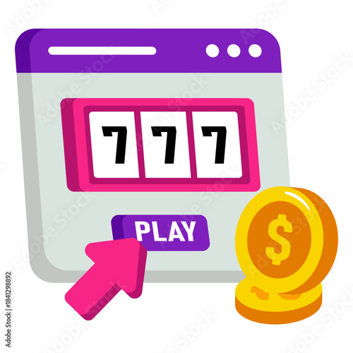 A flat design, icon of jackpot game
