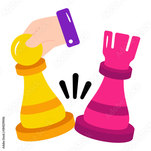Creative design icon of chess game 