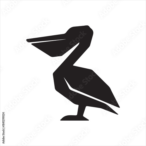  Illustrator Vector pelican bird standing illustration design animal silhouette
