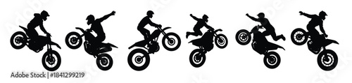 thrilling motorcycle stunt silhouettes for extreme sport fans