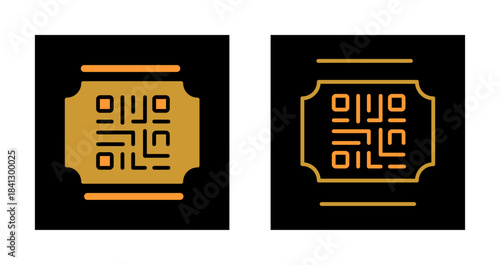 QR Code Ticket Icon Design