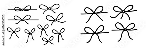 Various bow shapes and designs for craft and decoration purposes
