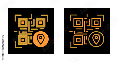 QR Code GPS Icon Design
