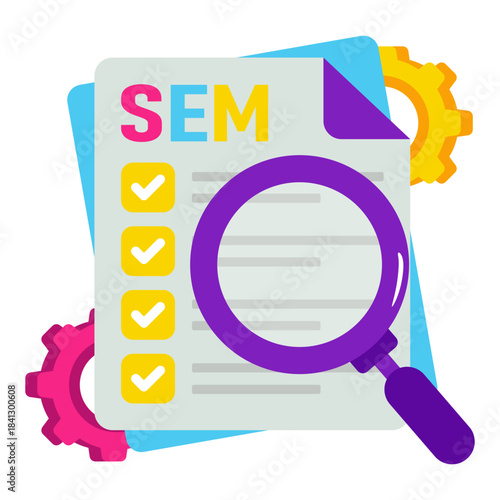 A unique design illustration of search engine marketing 