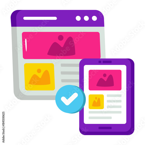 A flat design illustration of responsive design