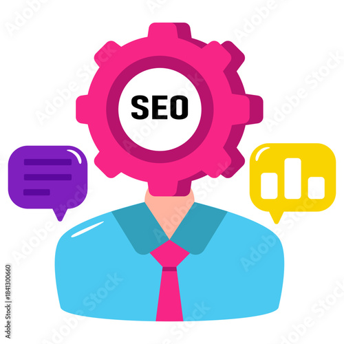 Modern design illustration of Seo manager 