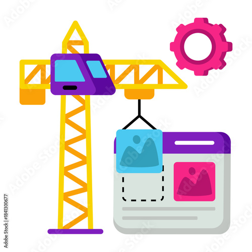 Modern design illustration of website under construction 