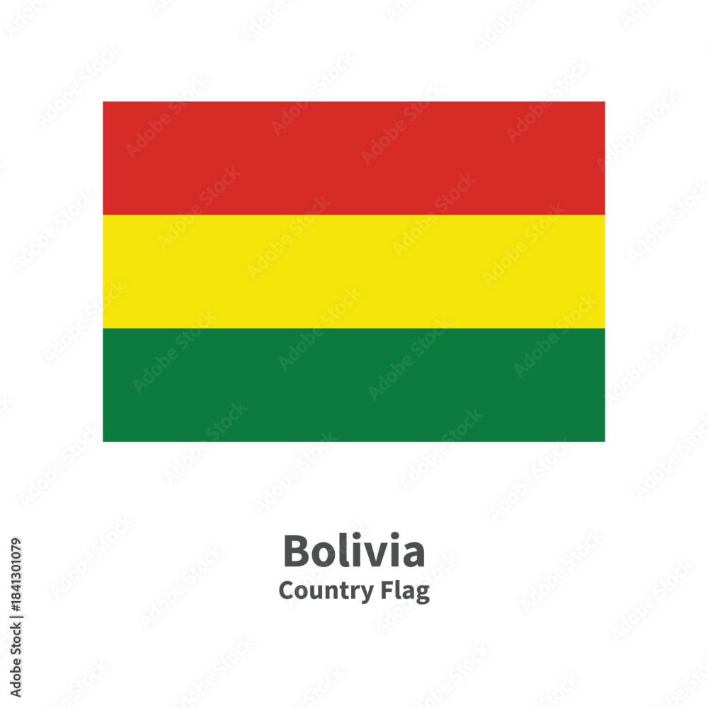 Obraz premium Bolivia Country map Flag illustration on whtie background